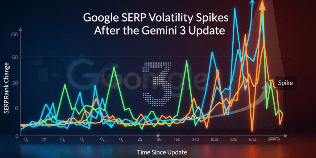 Google SEP P value spikes following the Gemini 3 update, indicating significant changes in search performance metrics.