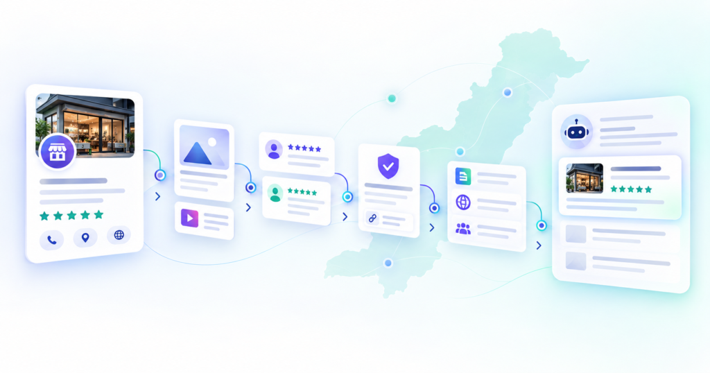 Pakistani business connected to reviews, expert content and citations leading to an AI recommendation